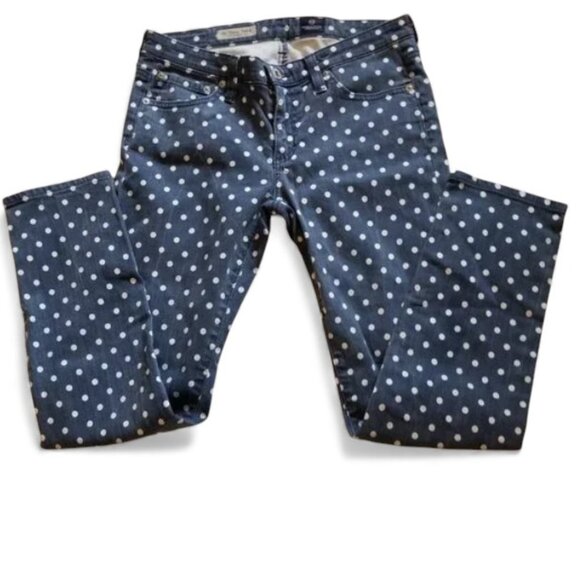 AG Adriano Goldschmied "The Stevie Ankle" Polka Dot Slim Straight Leg Jeans - Picture 5 of 14